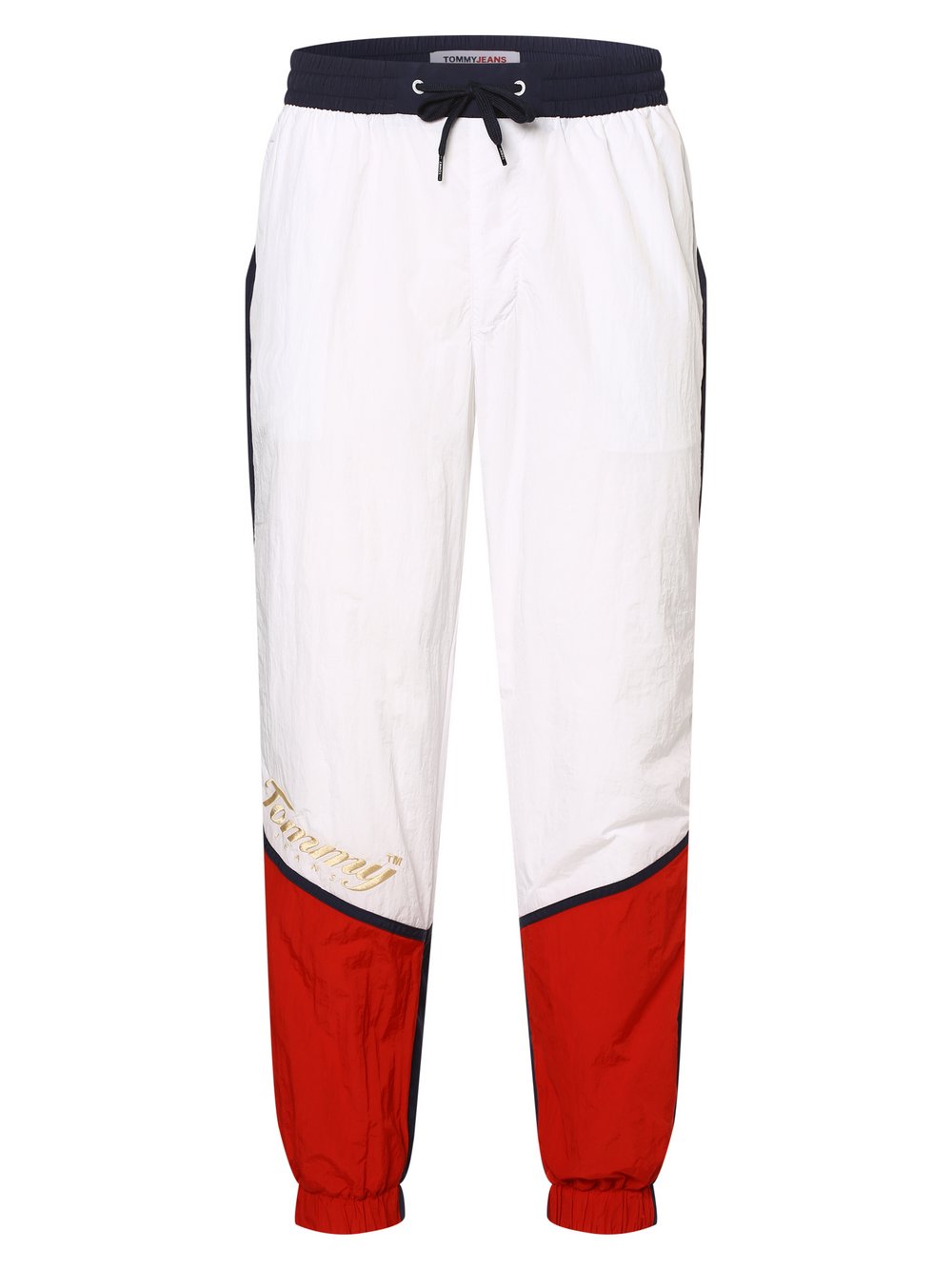 Tommy Jeans - Spodnie dresowe męskie, biały|wielokolorowy