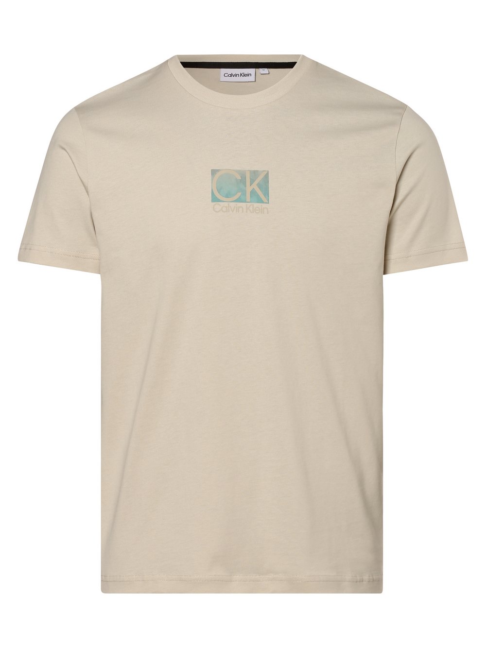 Calvin Klein - T-shirt męski, beżowy|szary