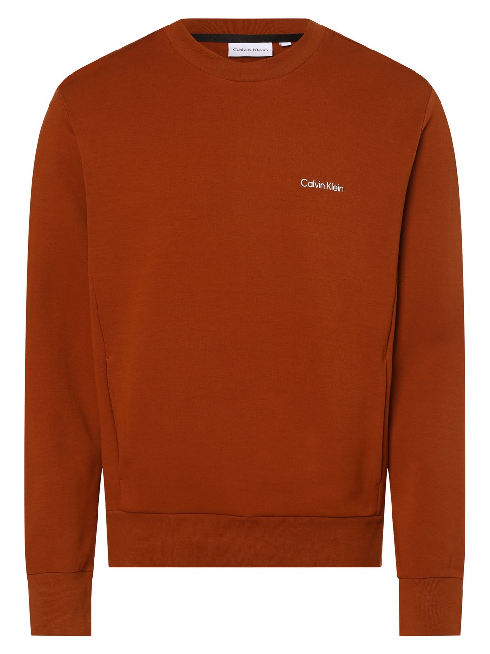 Calvin Klein - Męska bluza nierozpinana, brązowy|pomarańczowy