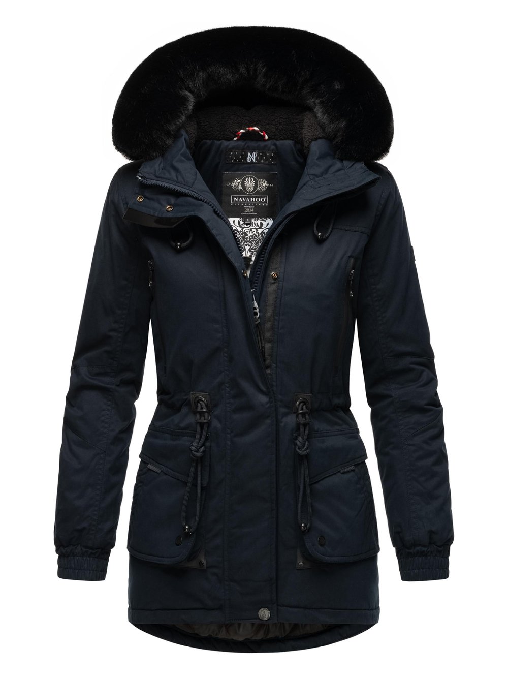 Navahoo Wintermantel Damen Baumwolle blau, XXXL