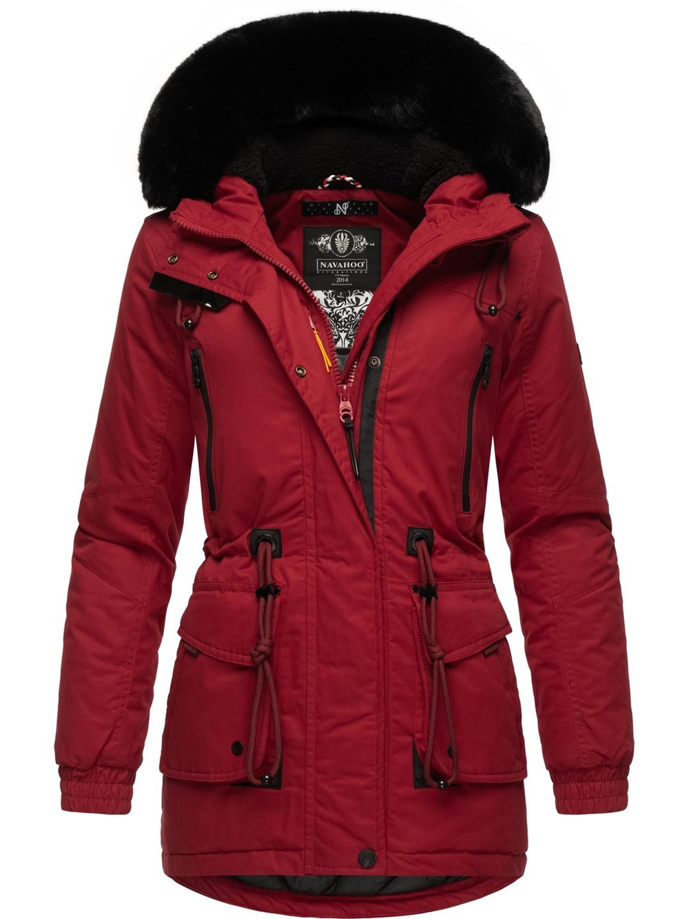 Navahoo Wintermantel Damen Baumwolle rot, XXXL