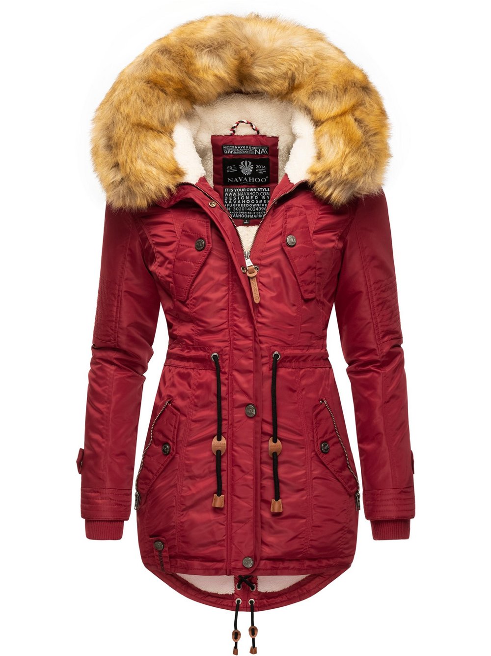 Navahoo Wintermantel Damen rot, S