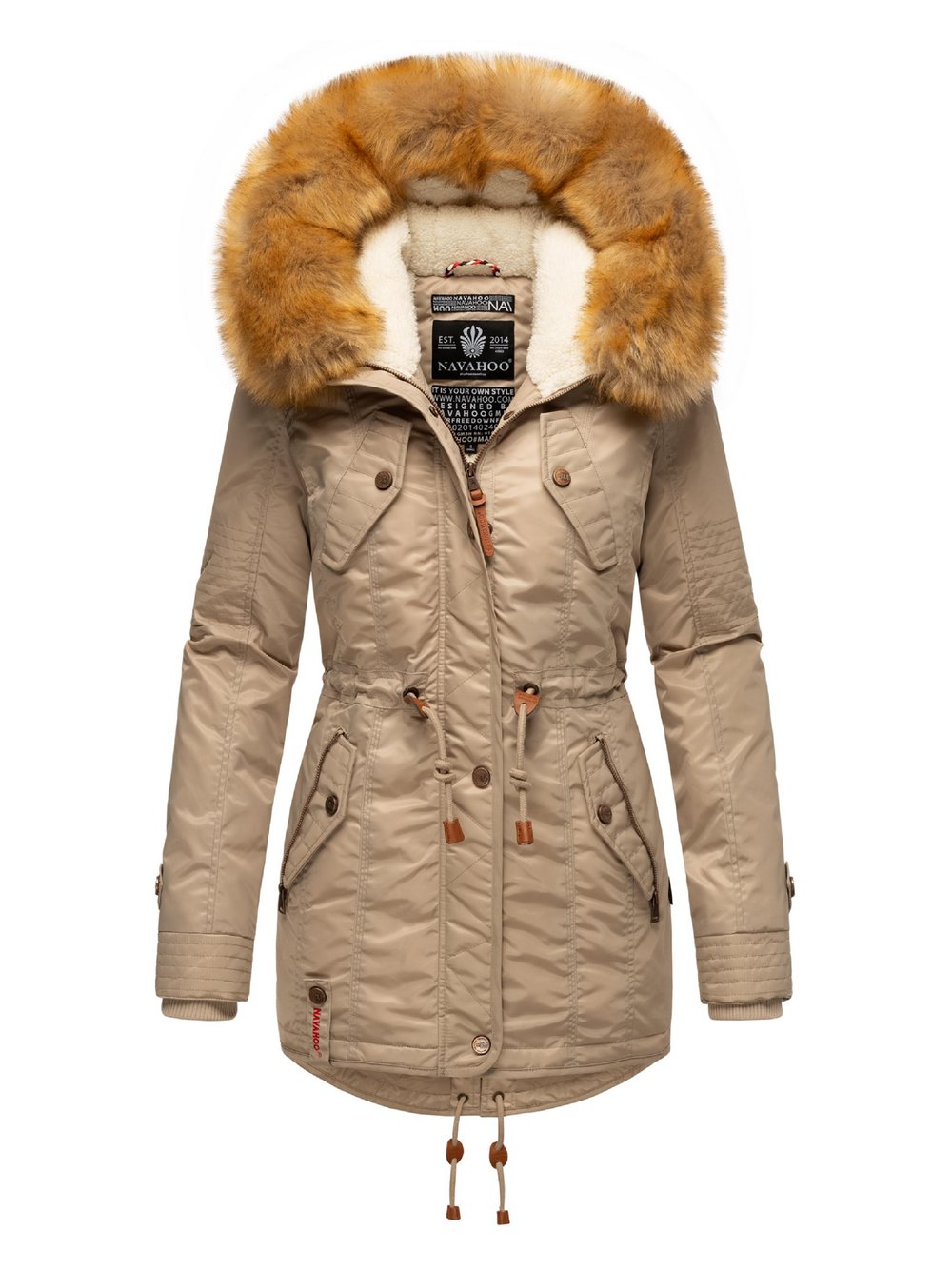 Navahoo Wintermantel Damen beige, S