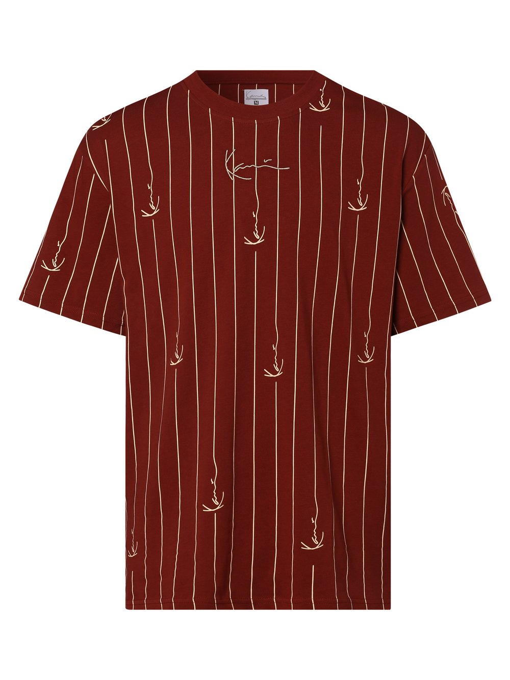 Karl Kani - T-shirt męski, czerwony|brązowy