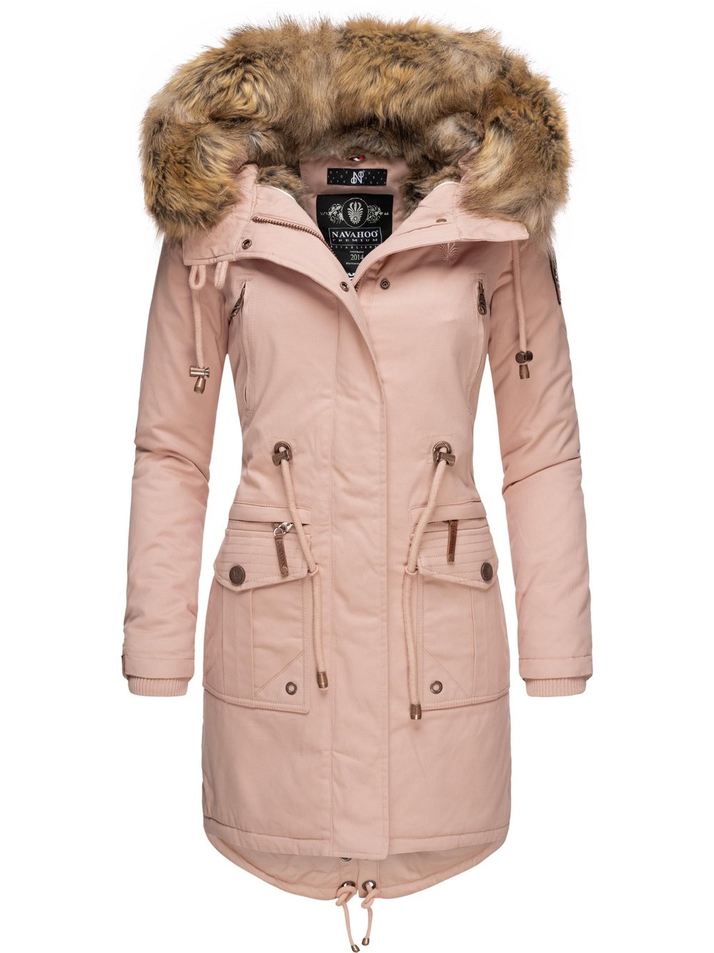 Navahoo Wintermantel Damen Baumwolle rosa, M