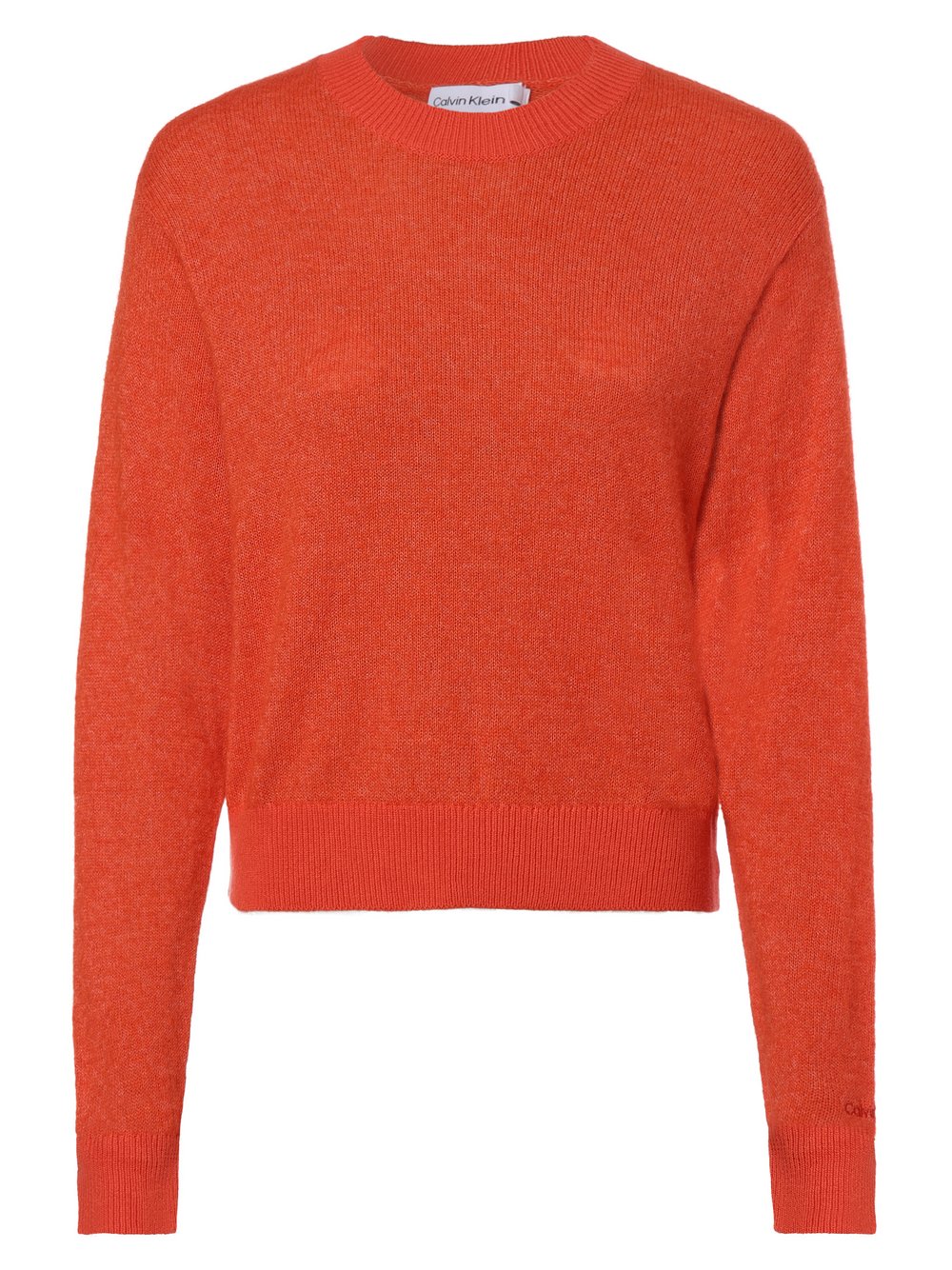 Calvin Klein - Sweter damski z dodatkiem alpaki, czerwony|pomarańczowy