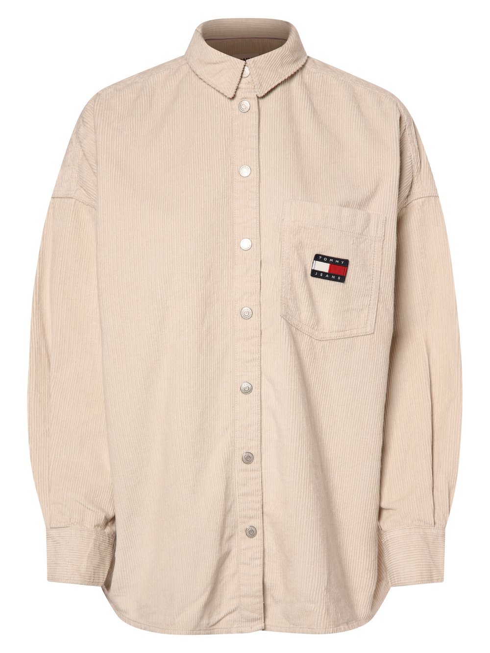Tommy Jeans - Damski overshirt, beżowy