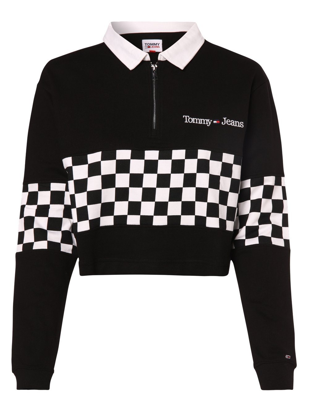 Tommy Jeans - Damska bluza nierozpinana, czarny|biały