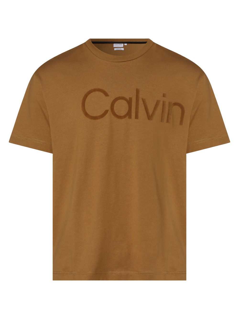 Calvin Klein - T-shirt męski, beżowy|brązowy