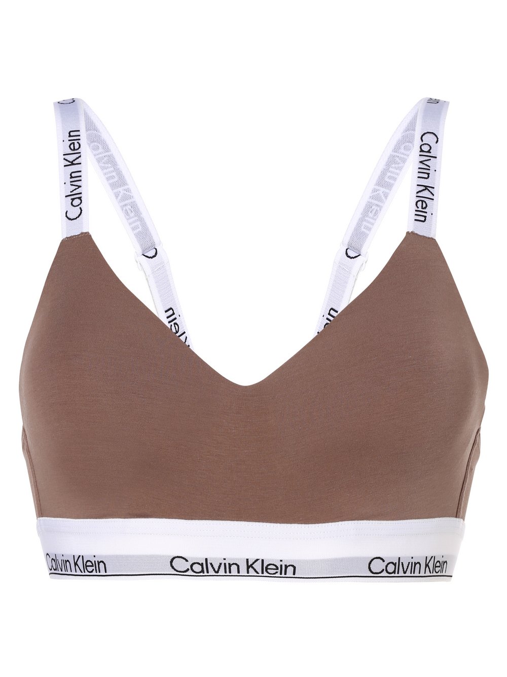 Calvin Klein - Damski biustonosz – wyściełany -wielofunkcyjne ramiączka, beżowy