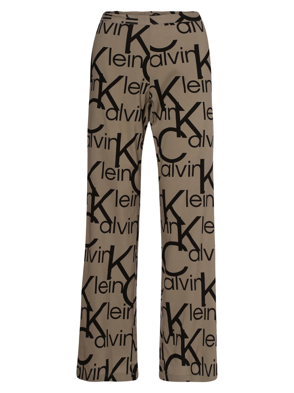 Calvin Klein - Damskie spodnie od piżamy, beżowy|szary