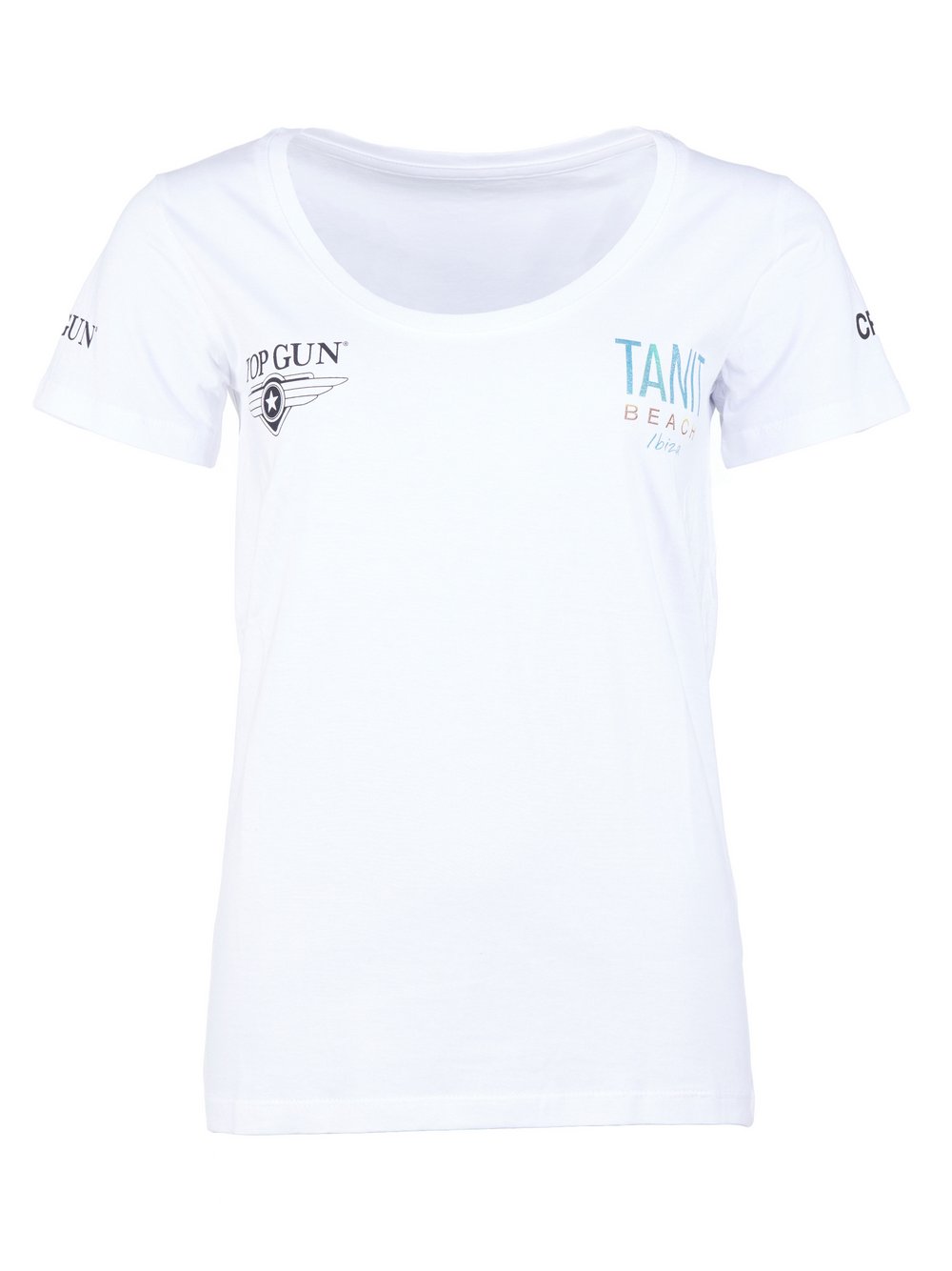 Topgun Shirt Damen Baumwolle weiß bedruckt, S