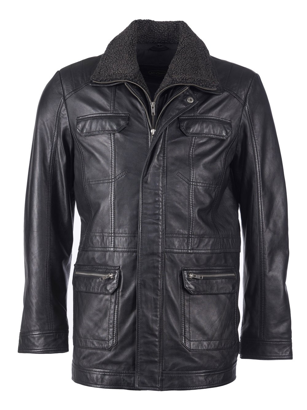 JCC Ledermantel Herren schwarz, 50