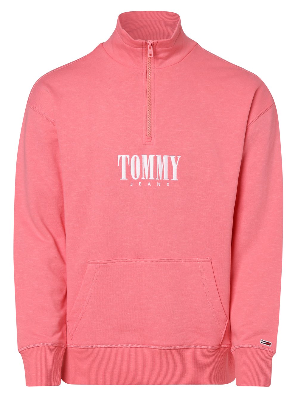 Tommy Jeans - Męska bluza nierozpinana, wyrazisty róż