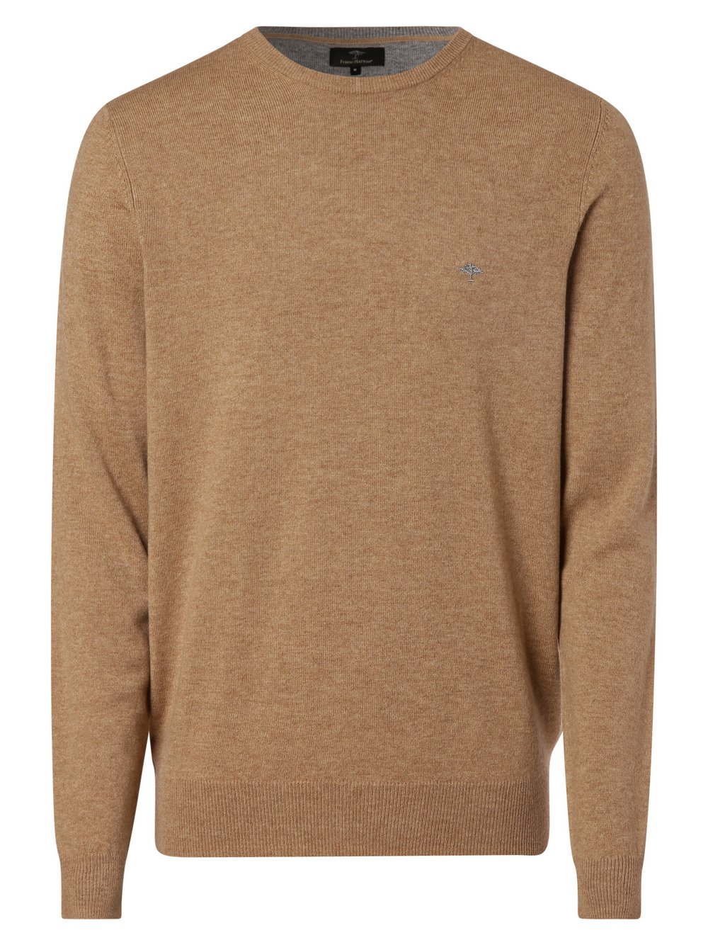 Fynch-Hatton - Męski sweter z mieszanki wełny merino i kaszmiru, beżowy|brązowy