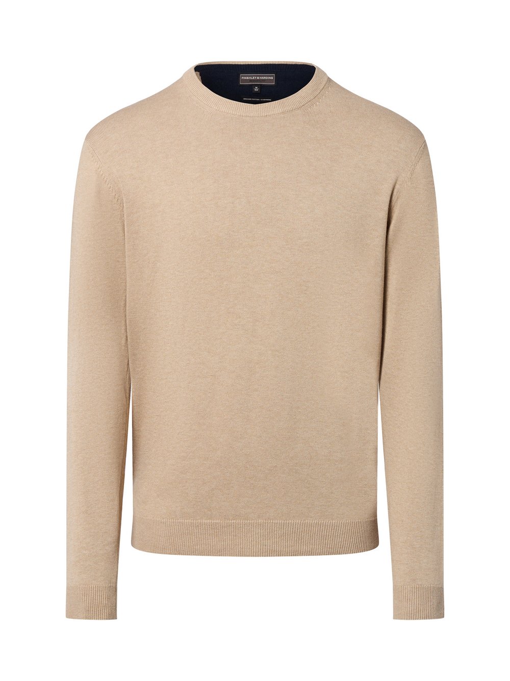 Finshley & Harding Pullover mit Cashmere-Anteil Herren Feinstrick beige meliert, L