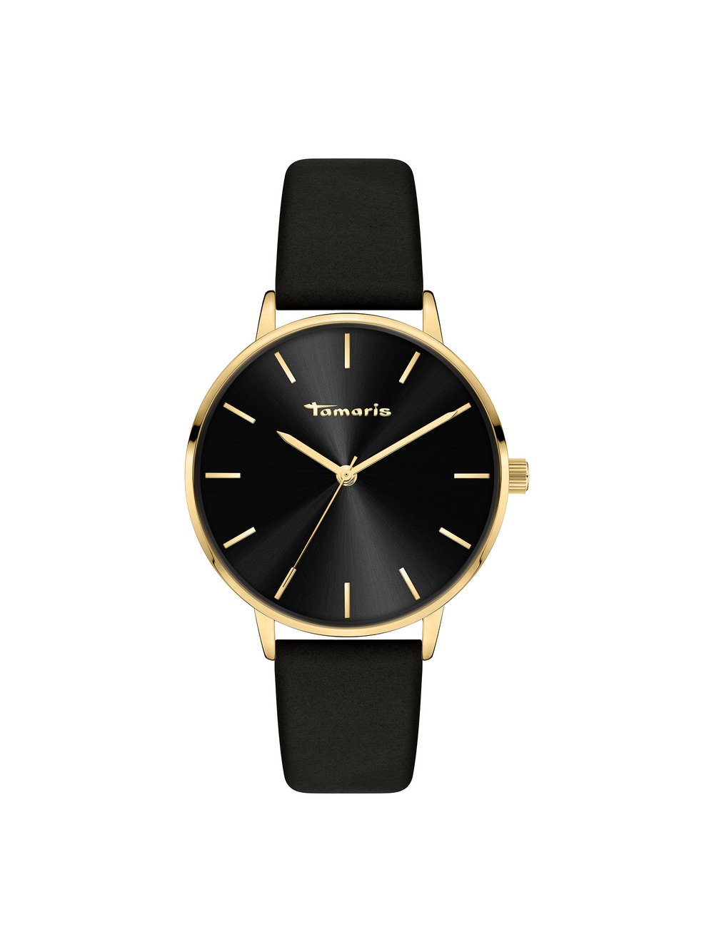 Tamaris Armbanduhr Damen Leder schwarz, ONE SIZE