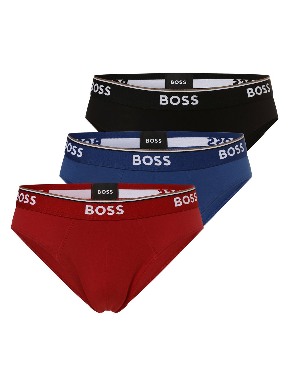 BOSS - Slipy męskie pakowane po 3 szt., czerwony|niebieski|czarny