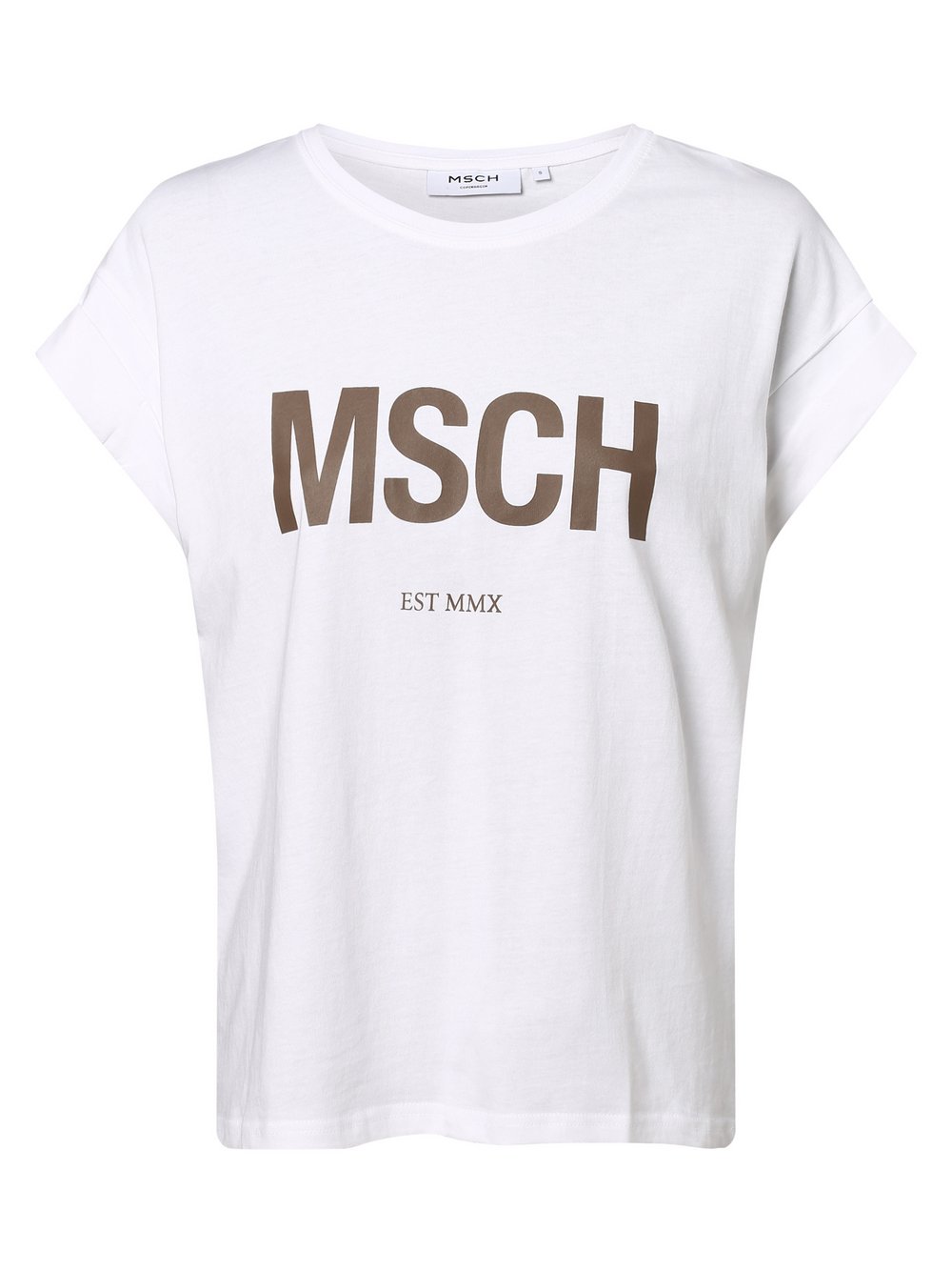 Moss Copenhagen - T-shirt damski – MSCHAlva, biały