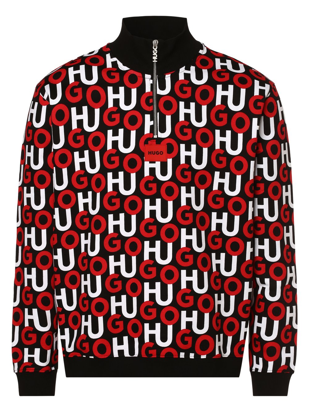 HUGO - Męska bluza nierozpinana – Dono, czarny|czerwony|wielokolorowy