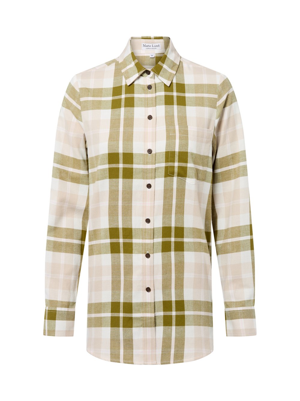 Marie Lund Bluse Damen Regular Fit Baumwolle mehrfarbig kariert, 38