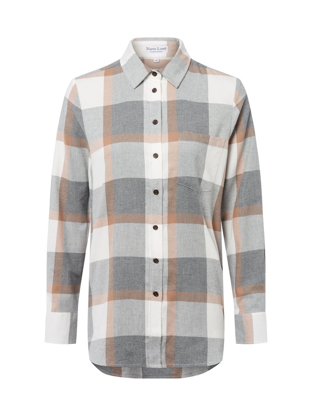 Marie Lund Bluse Damen Regular Fit Baumwolle mehrfarbig kariert, 44