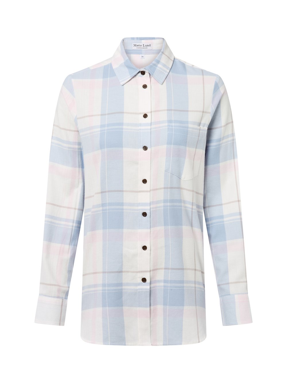 Marie Lund Bluse Damen Regular Fit Baumwolle mehrfarbig kariert, 40