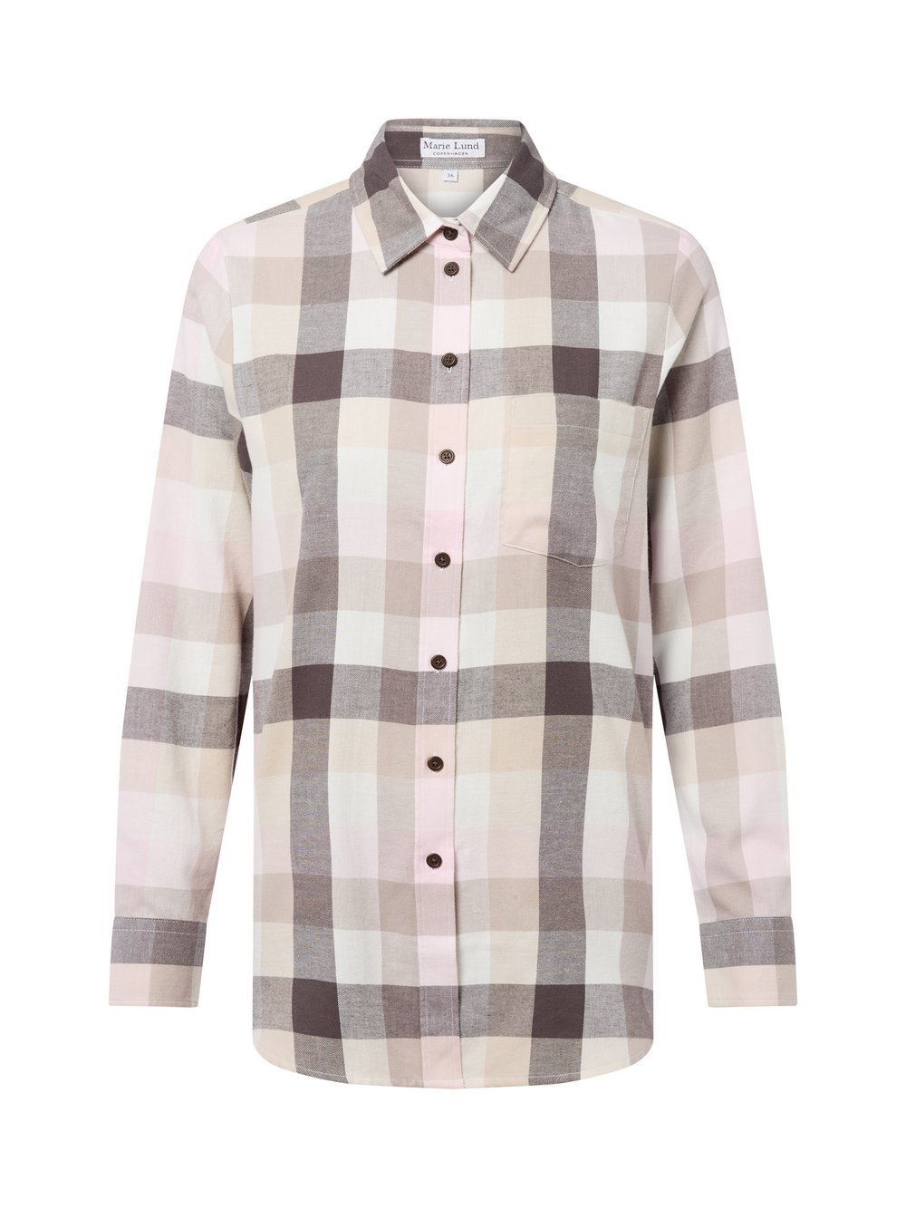Marie Lund Bluse Damen Regular Fit Baumwolle mehrfarbig kariert, 38
