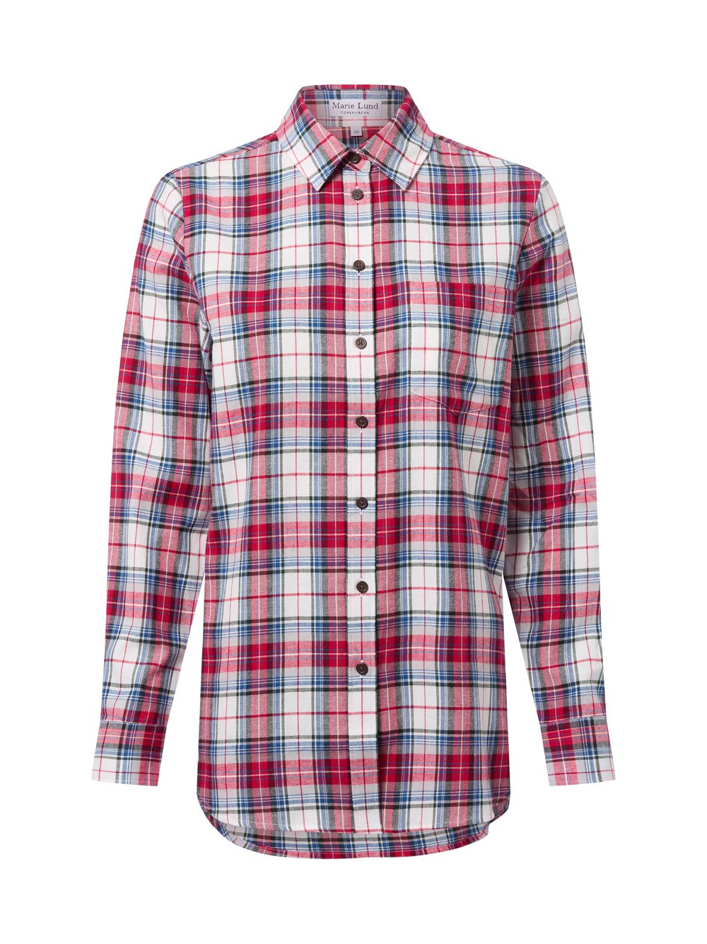 Marie Lund Hemdbluse Damen Regular Fit Baumwolle rot kariert, 44