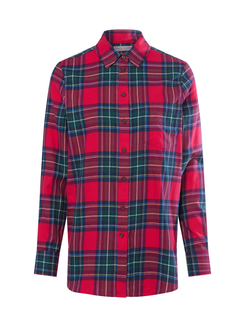 Marie Lund Hemdbluse Damen Regular Fit Baumwolle rot kariert, 40