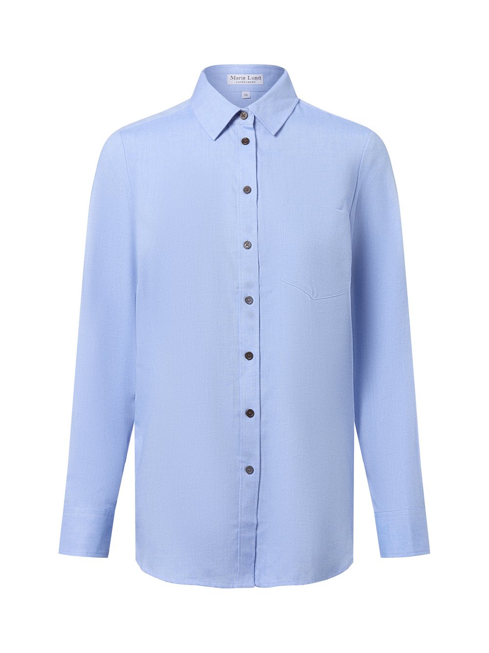Marie Lund Hemdbluse Damen Regular Fit Baumwolle blau, 38