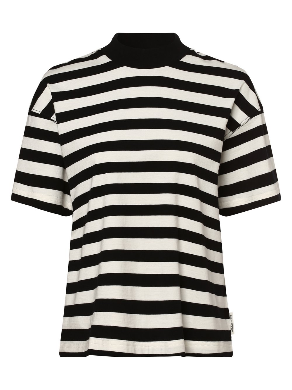 Marc O'Polo - T-shirt damski, czarny|biały