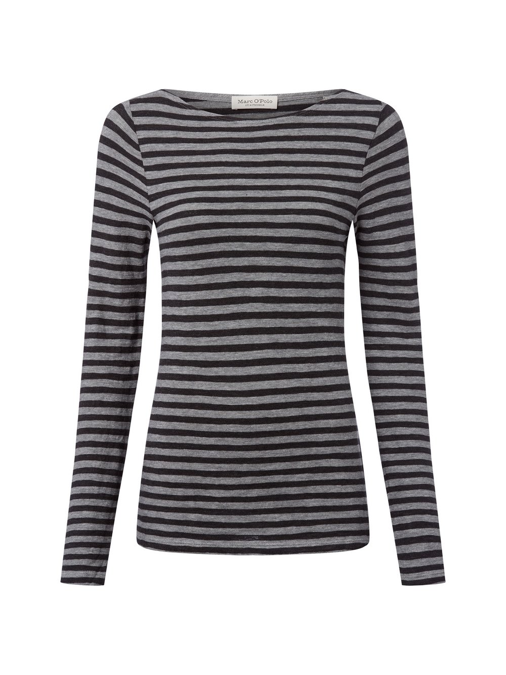 Marc O'Polo Langarmshirt Damen Jersey grau gestreift, L