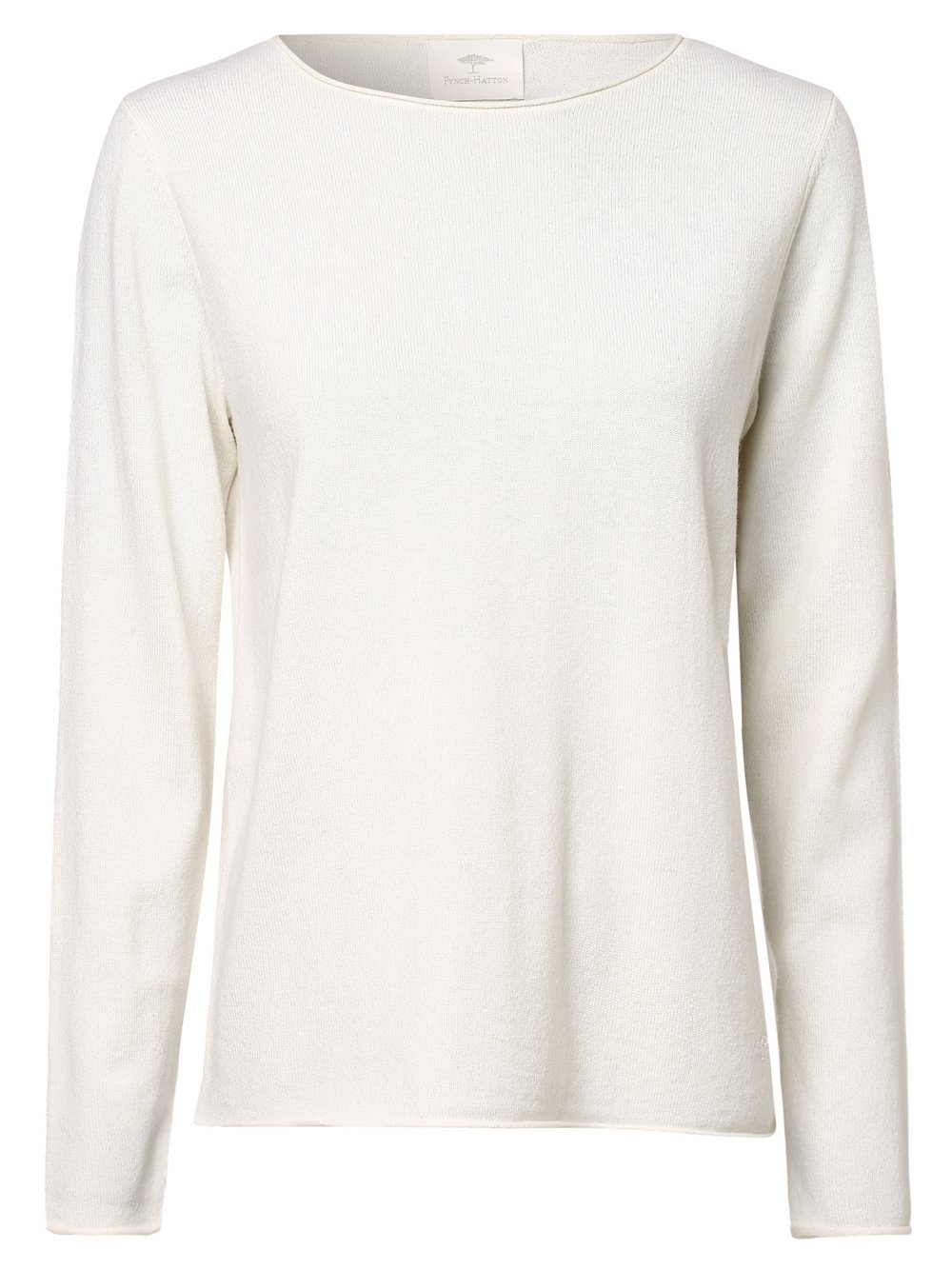 Fynch-Hatton - Damski sweter z mieszanki wełny merino i kaszmiru, biały