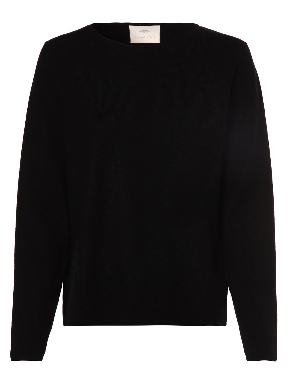 Fynch-Hatton - Damski sweter z mieszanki wełny merino i kaszmiru, czarny