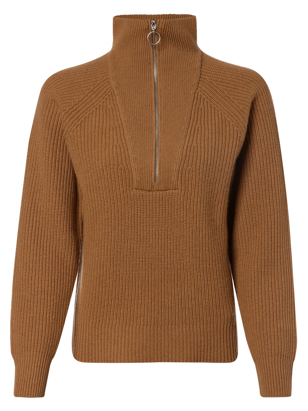 Fynch-Hatton - Damski sweter z mieszanki wełny merino i kaszmiru, brązowy