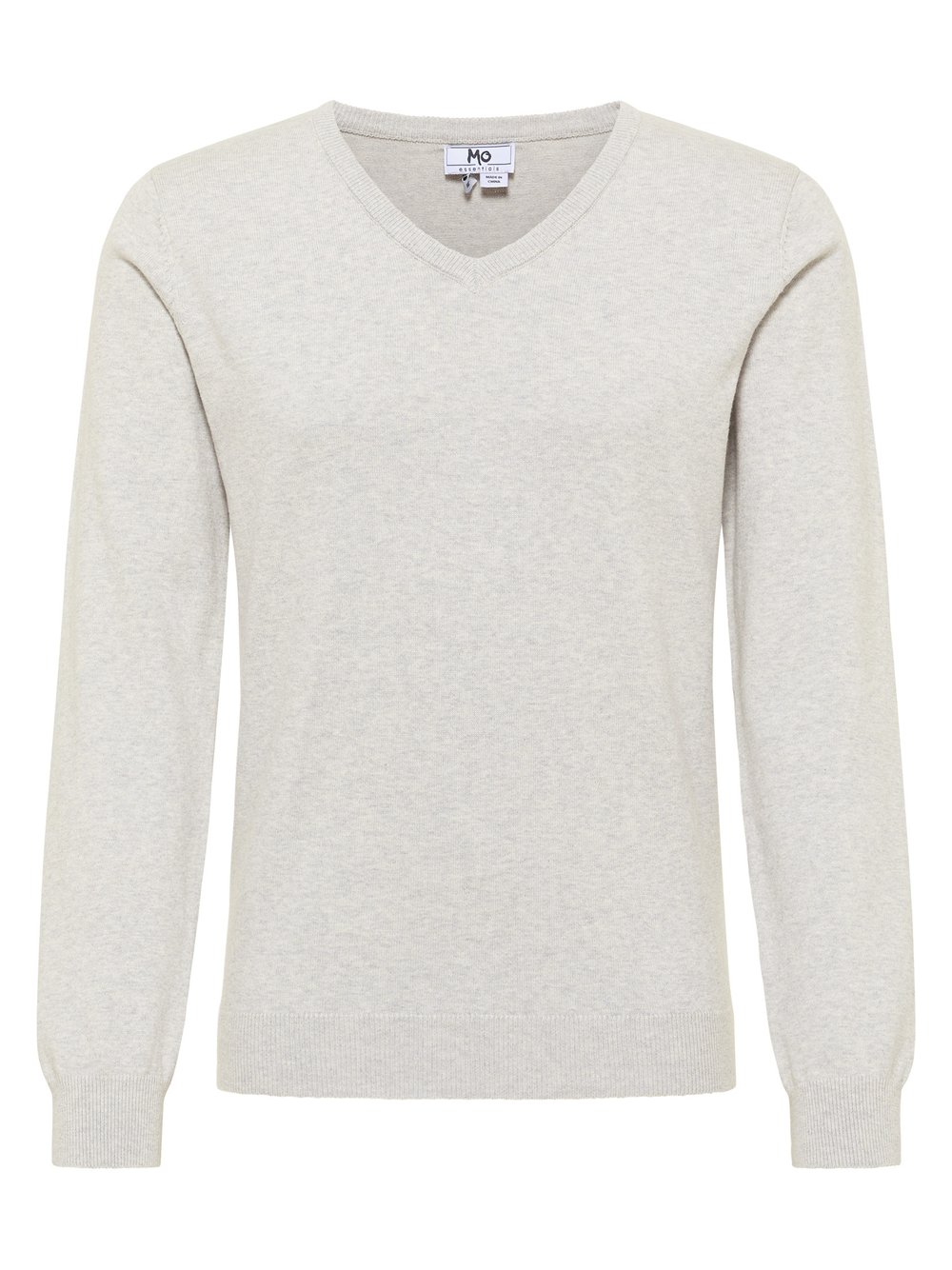 Mo Basic Pullover Herren Baumwolle grau, L