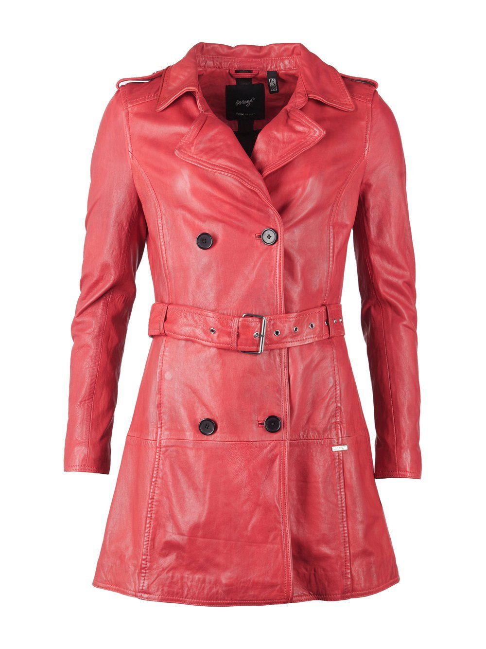 Maze Mantel Damen Leder rot, XXL