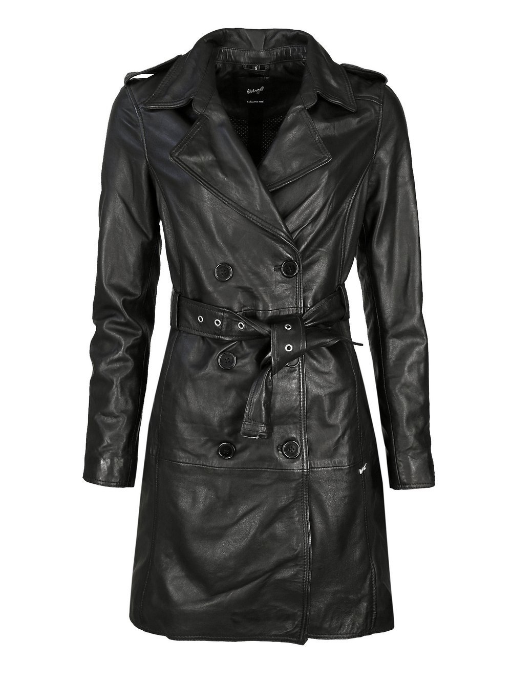 Maze Mantel Damen Leder schwarz, L