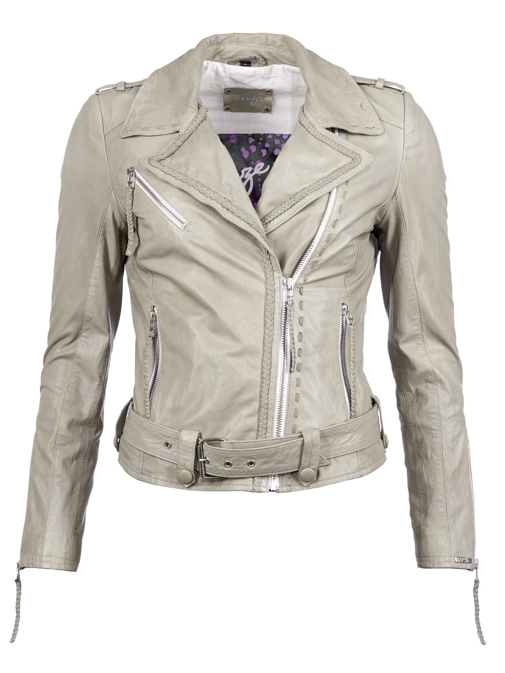 Maze Lederjacke Damen grau, XL