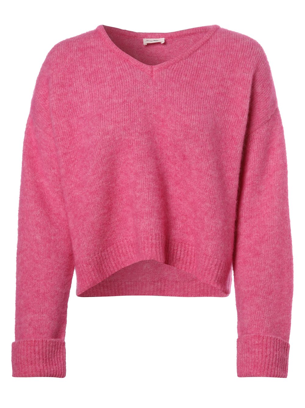 American vintage - Sweter damski z dodatkiem alpaki – East, różowy|wyrazisty róż