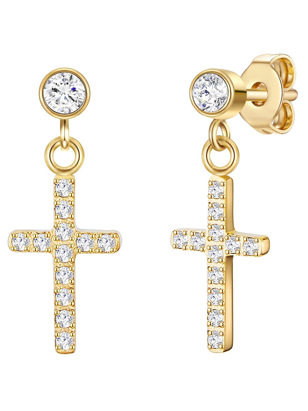 Eastside Ohrhänger Damen Edelstahl gold, ONE SIZE