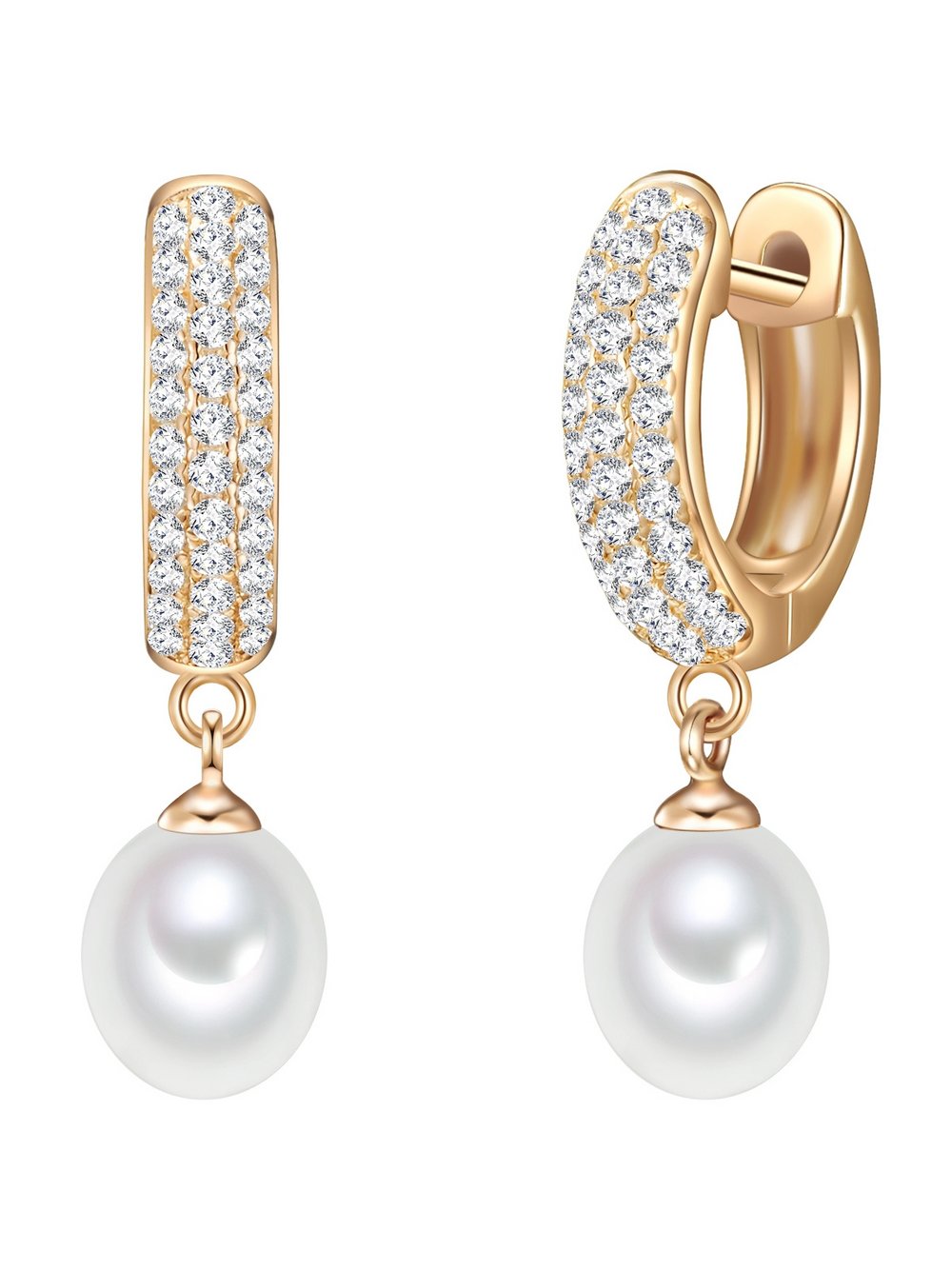Thumbnail - Valero Pearls Creolen Damen Sterlingsilber gold, ONE SIZE