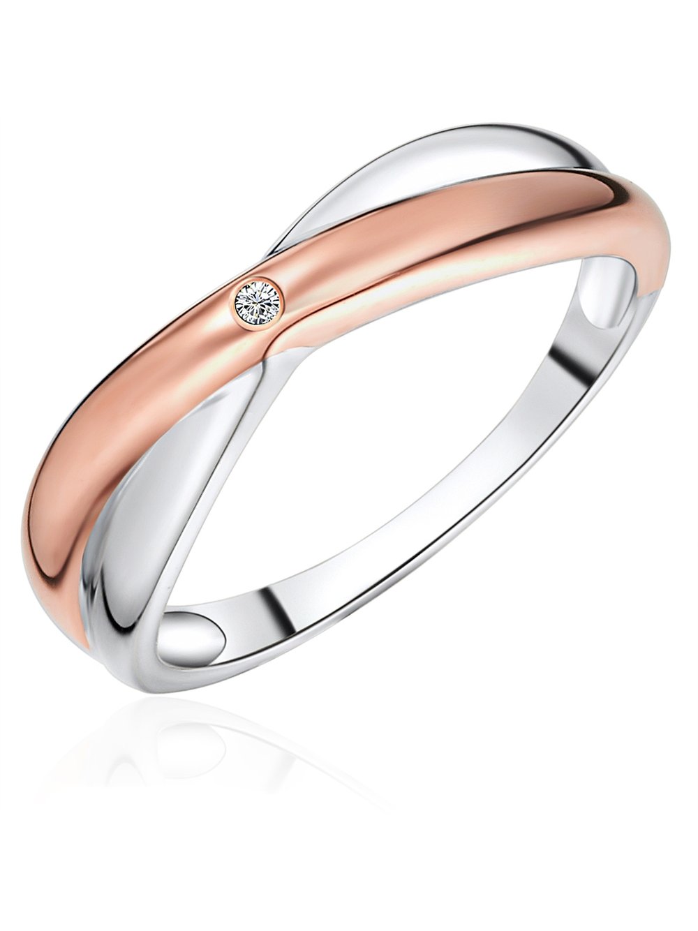 Rafaela Donata Diamant-Ring Damen Sterlingsilber silber, 54