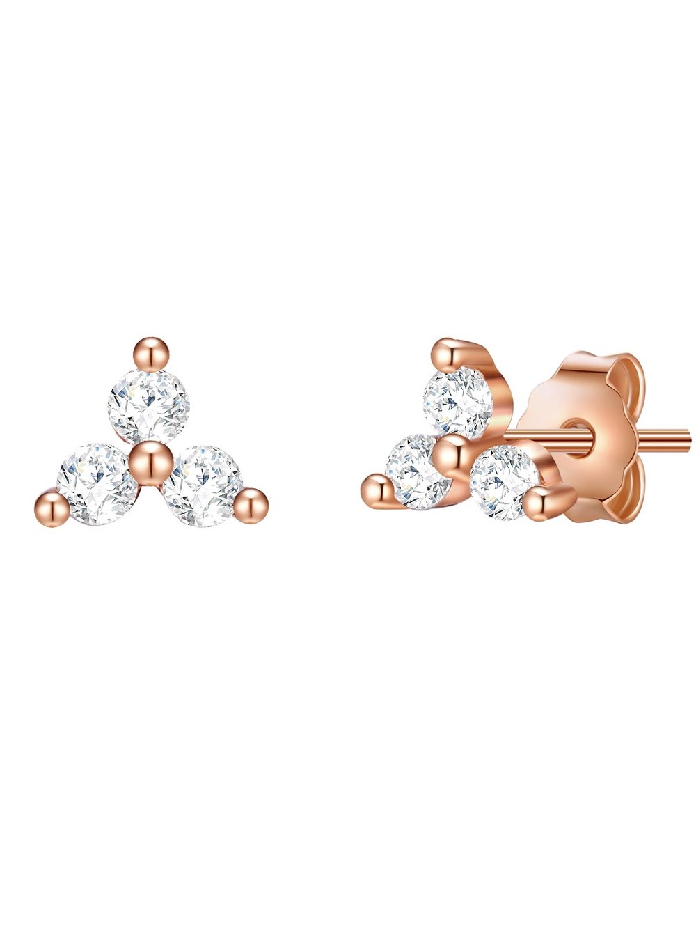 Thumbnail - Glanzstücke München Ohrstecker Damen Sterlingsilber roségold, ONE SIZE
