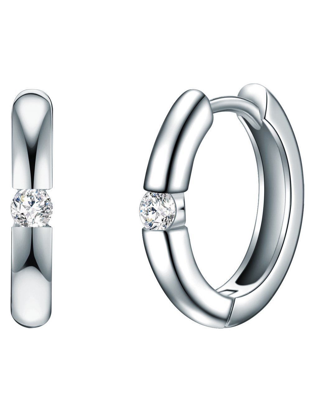 Thumbnail - Trilani Creolen Damen Sterlingsilber silber, ONE SIZE
