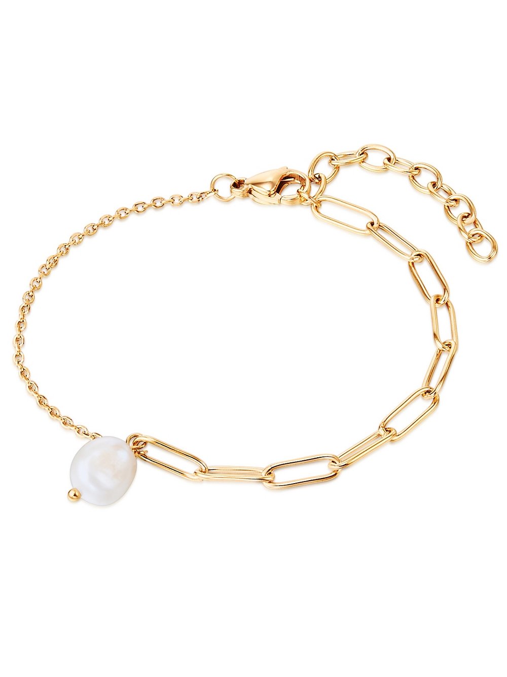 Valero Pearls Armband Damen Edelstahl gold, ONE SIZE