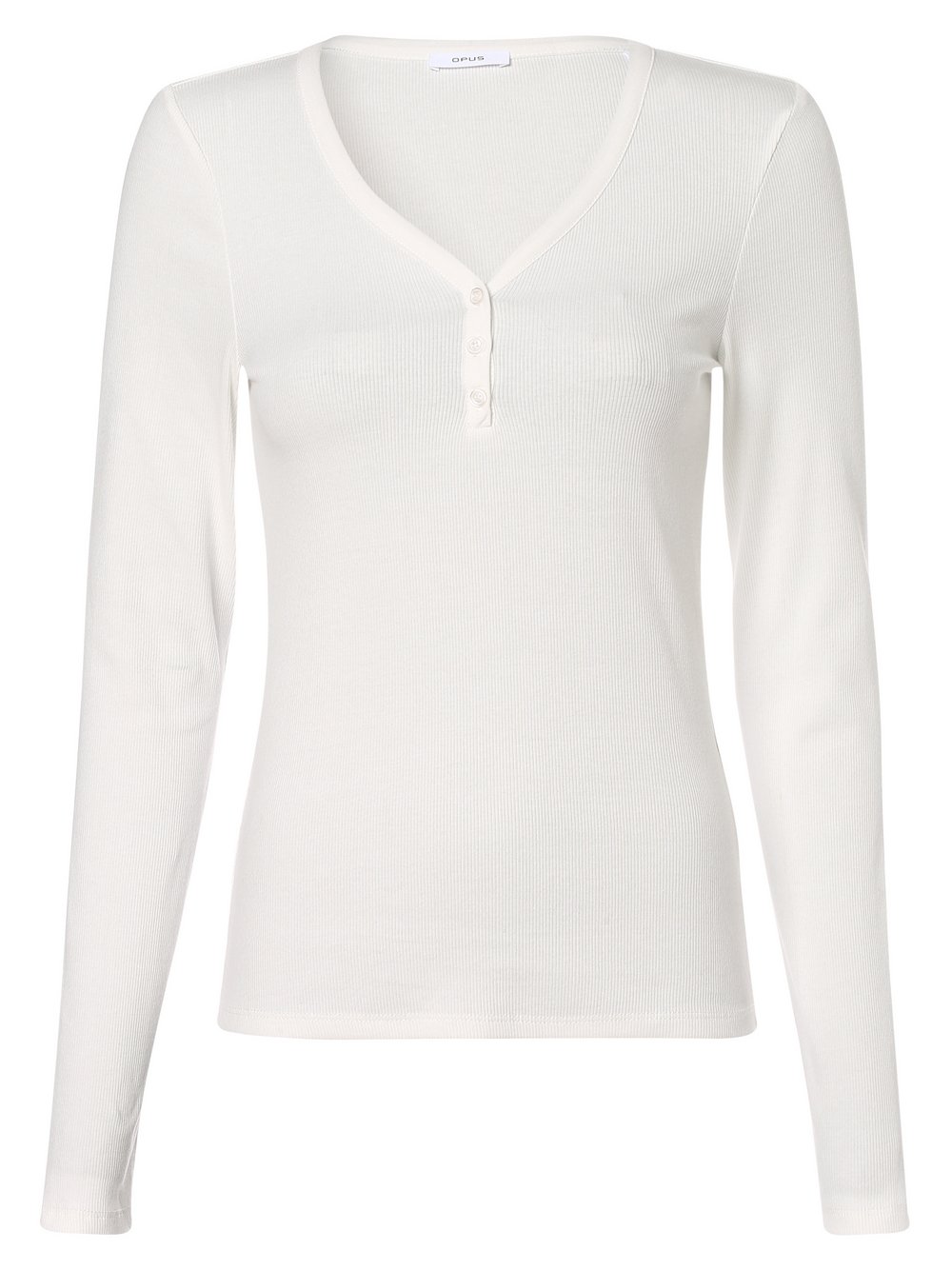 Opus - Damska koszulka z długim rękawem – Salmy, biały