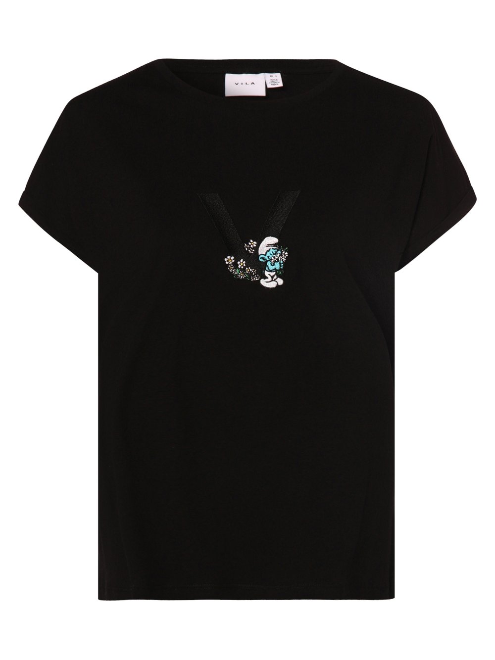 Vila - T-shirt damski – VISmurfy, czarny
