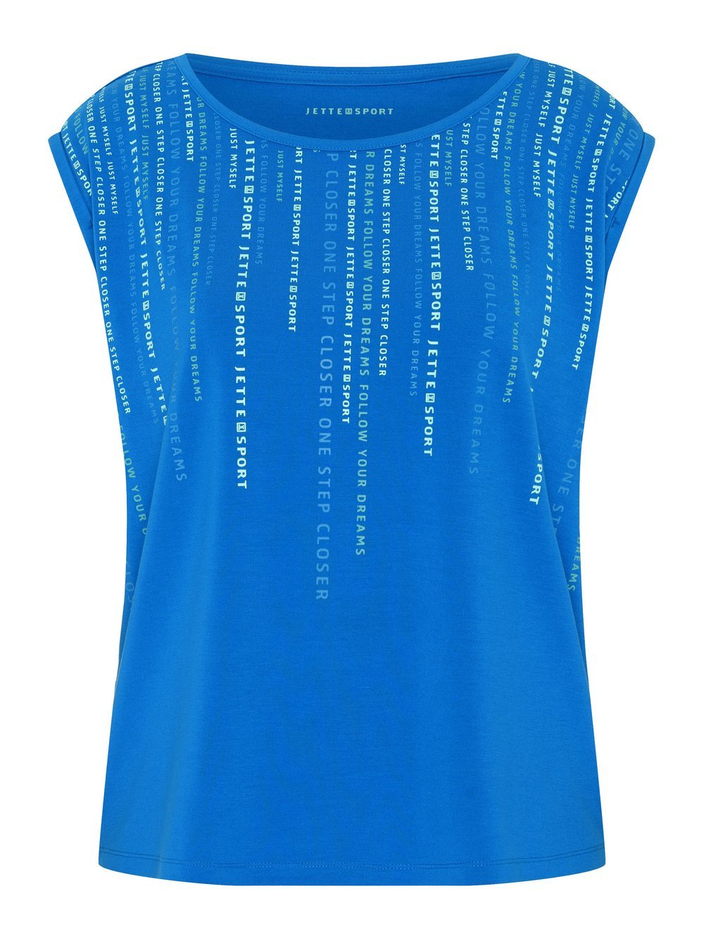 JETTE SPORT T-Shirt Damen Viskose blau bedruckt, 48-50